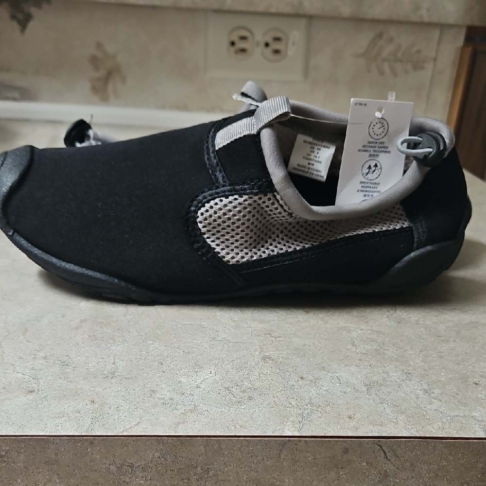 Black and Gray Slip-On Shoes
